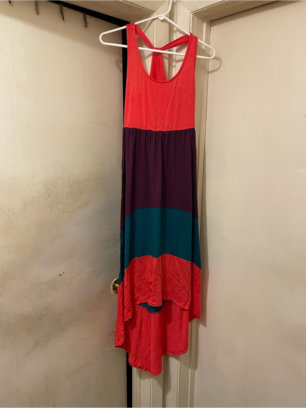 Mossimo Supply Co. Women’s Colorblock Maxi Dress Sleeveless Racerback S/P (Read)